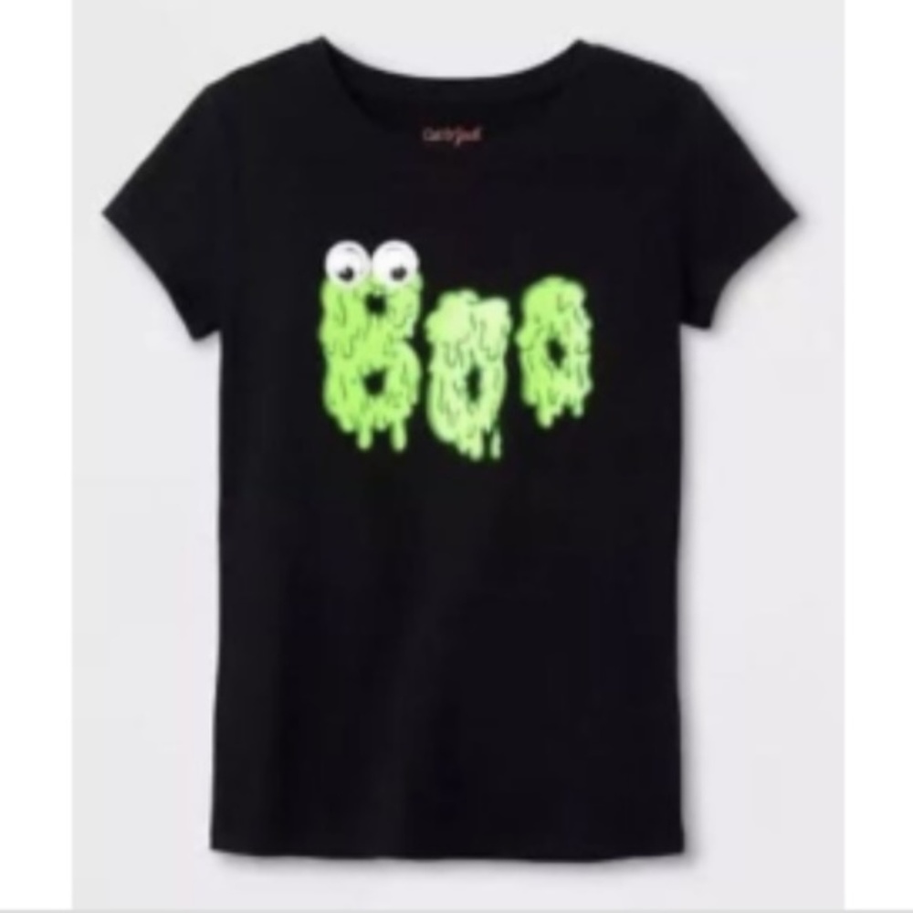 Boo Halloween T-Shirt Cat & Jack Black Googly Eye